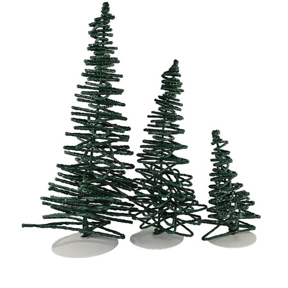 Department 56 Accessory Frosted Zig Zag Trees Set Of 3 Resin Snow Village 52507 - Picture 6 of 8